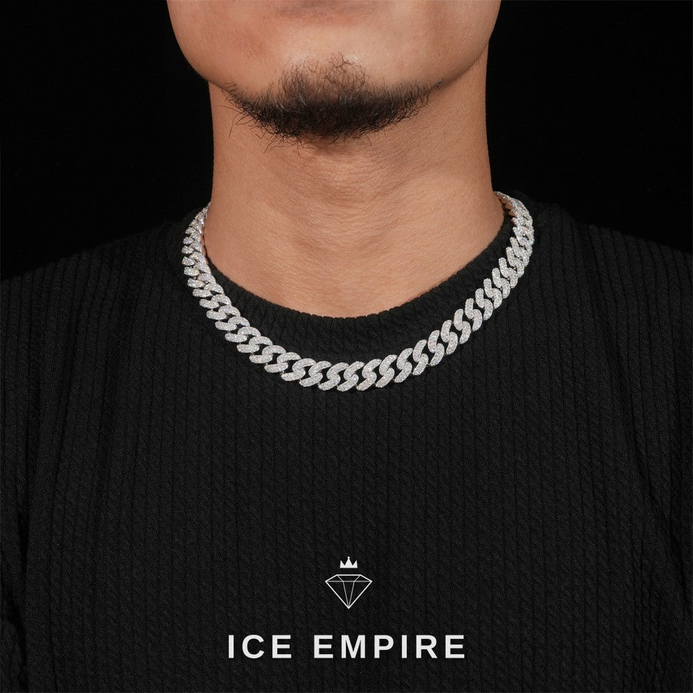 Iced Out Rose Gold Plated Moissanite Cuban Chain