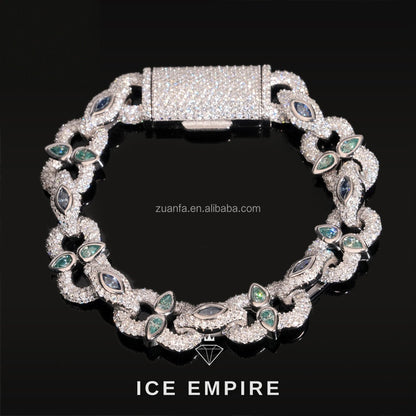 Iced Out 925 Silver Moissanite Cuban Chain