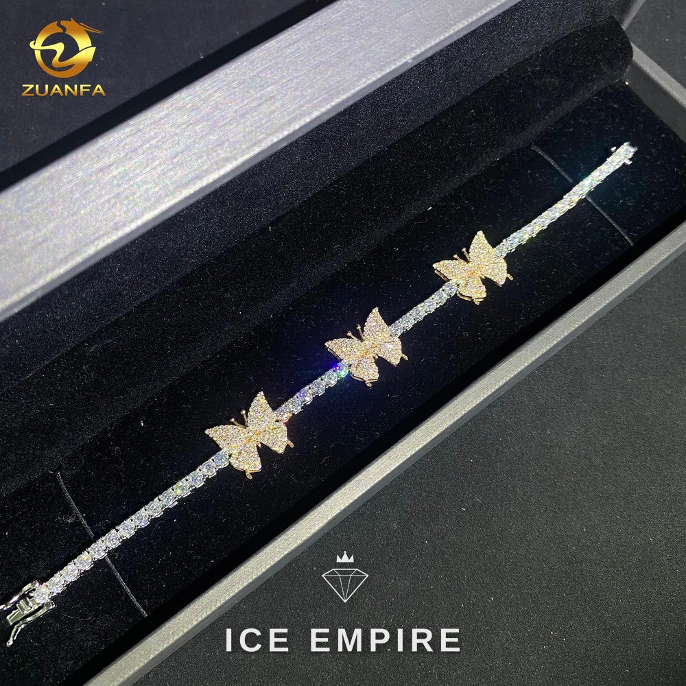 Iced Out 925 Silver Moissanite Tennis Bracelet