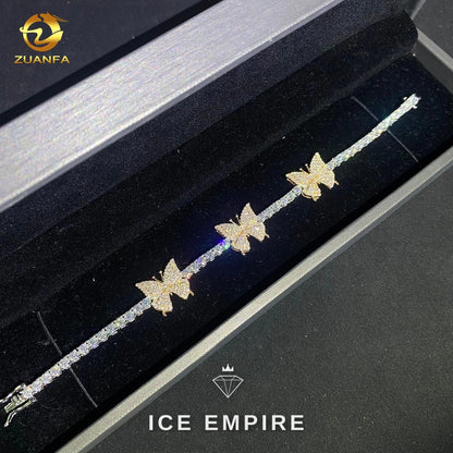 Iced Out 925 Silver Moissanite Tennis Bracelet
