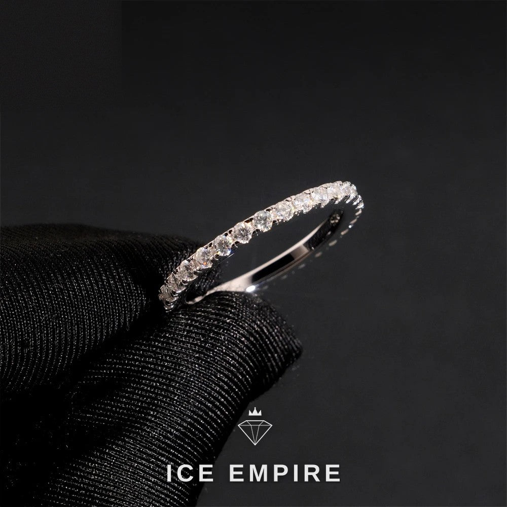 Iced Out 925 Silver Moissanite Engagement Ring