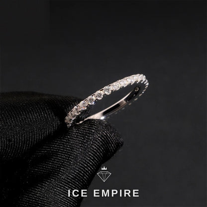 Iced Out 925 Silver Moissanite Engagement Ring