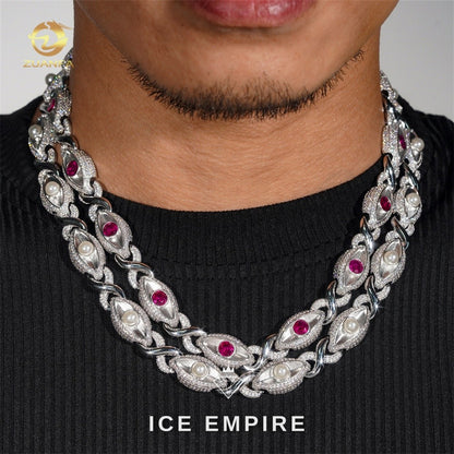 Iced Out Rose Gold Plated Moissanite Cuban Chain