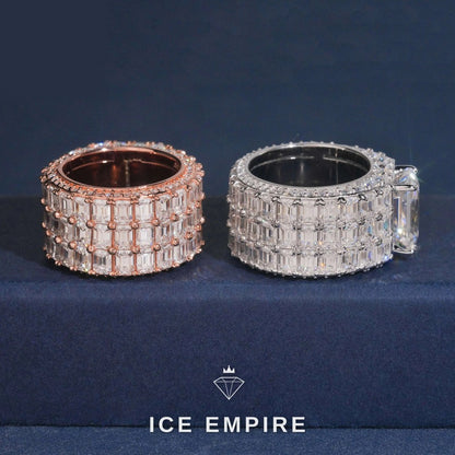 Iced Out 925 Silver Moissanite Ring