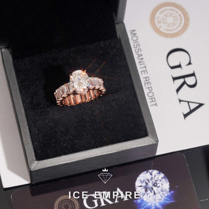 Iced Out Gold Plated Moissanite Wedding Band