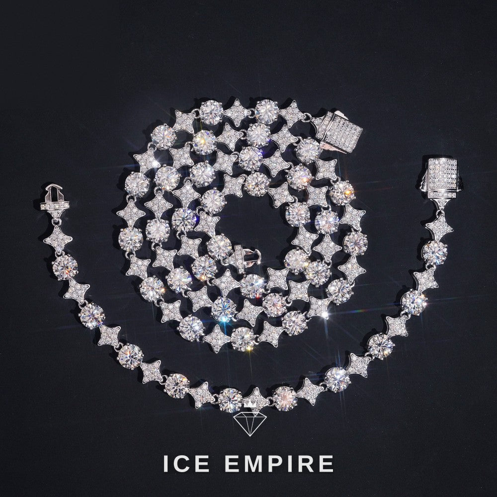 Iced Out Rose Gold Plated Moissanite Cuban Chain