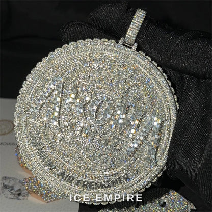 Iced Out Rose Gold Plated Moissanite Pendant