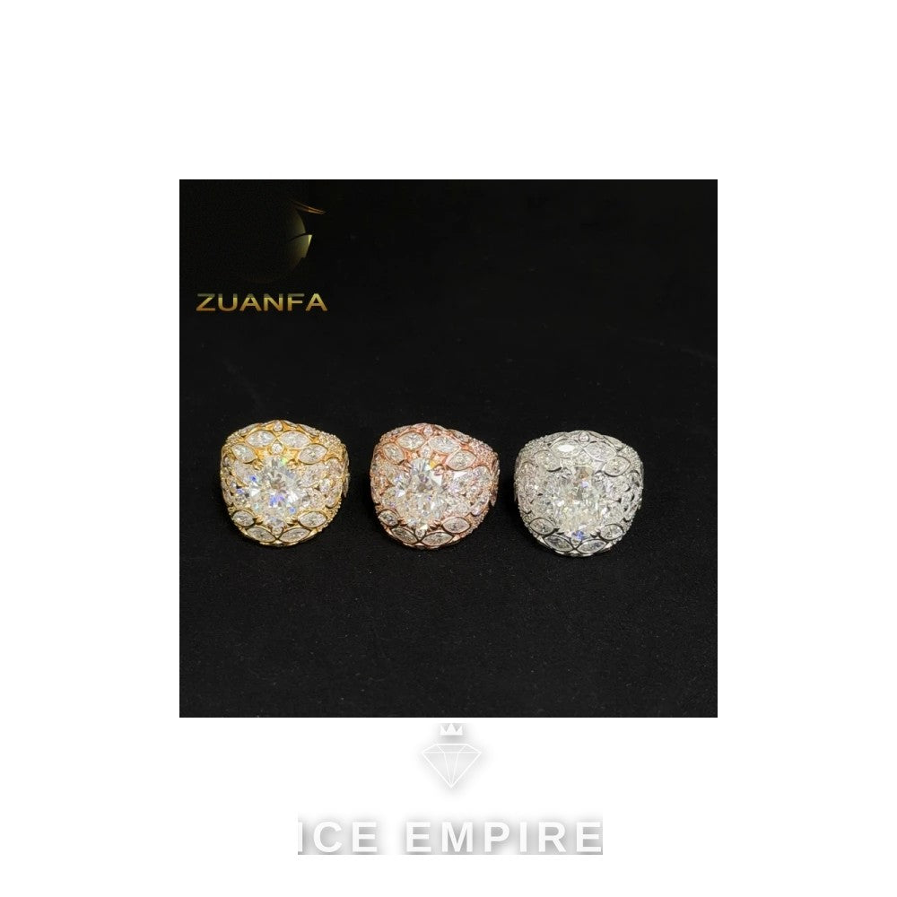 Iced Out Cluster 925 Silver Moissanite Cuban Chain