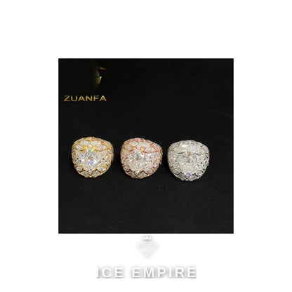Iced Out Cluster 925 Silver Moissanite Cuban Chain