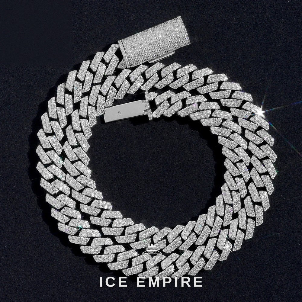 Iced Out Rose Gold Plated Moissanite Cuban Chain
