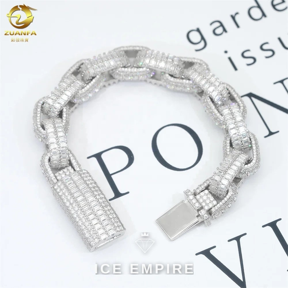 Iced Out Gold Plated Moissanite Cuban Chain