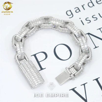 Iced Out Gold Plated Moissanite Cuban Chain