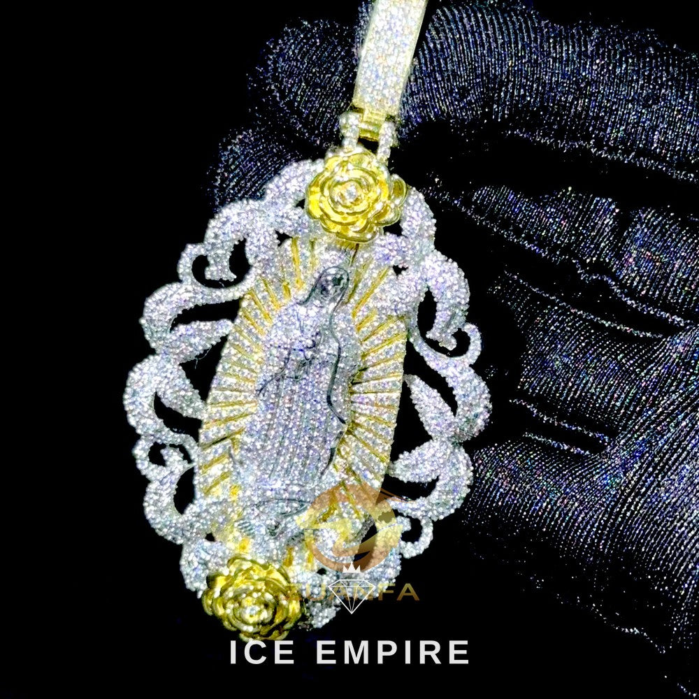 Iced Out Rose Gold Plated Moissanite Pendant