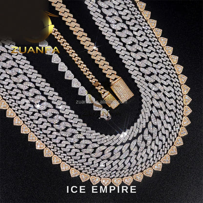 Iced Out Rose Gold Plated Moissanite Cuban Chain