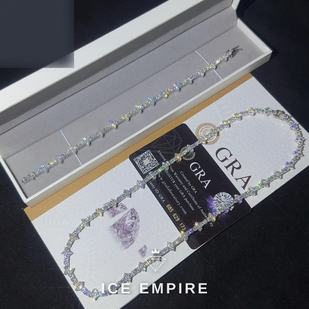 Iced Out Cross Rose Gold Plated Moissanite Cuban Chain