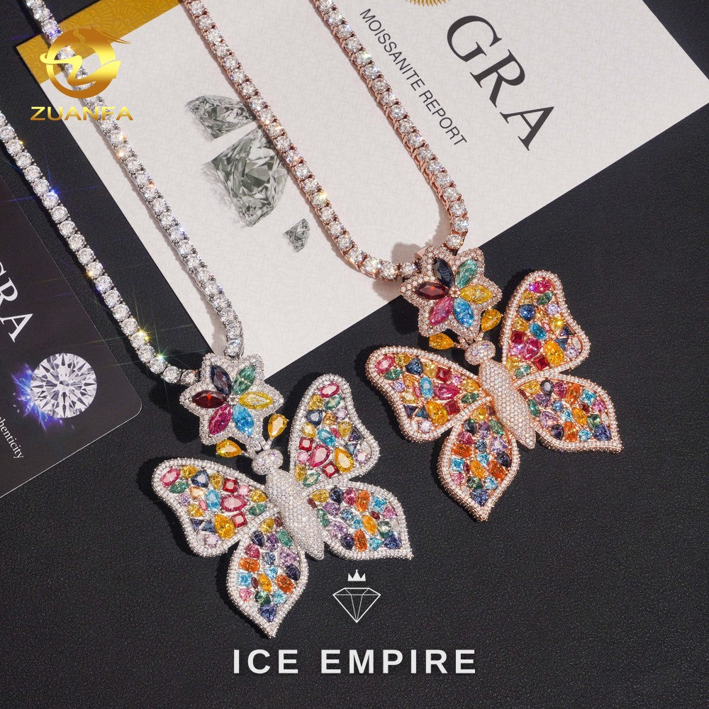 Iced Out Rose Gold Plated Moissanite Pendant