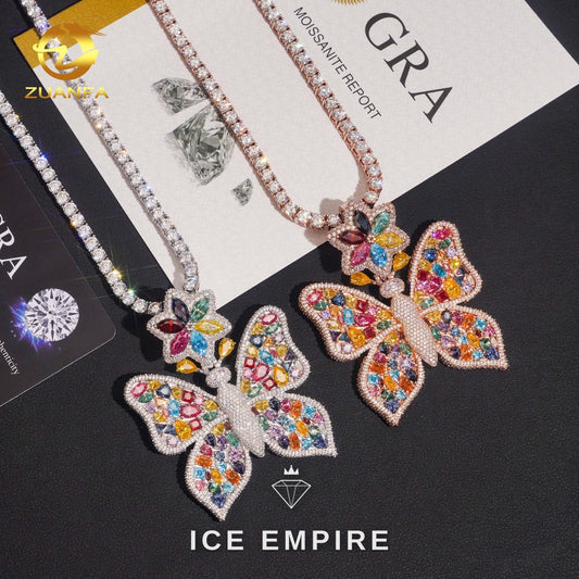 Iced Out Rose Gold Plated Moissanite Pendant