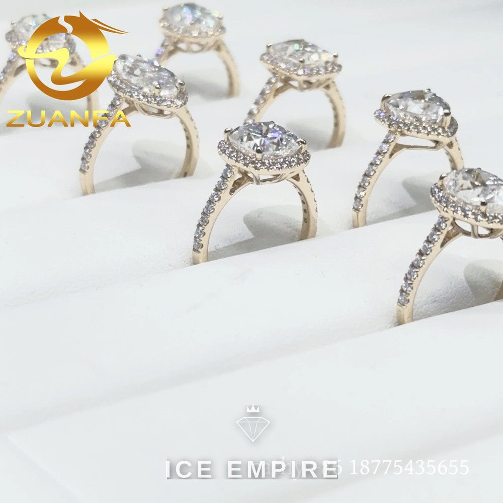 Iced Out Gold Plated Moissanite Wedding Band