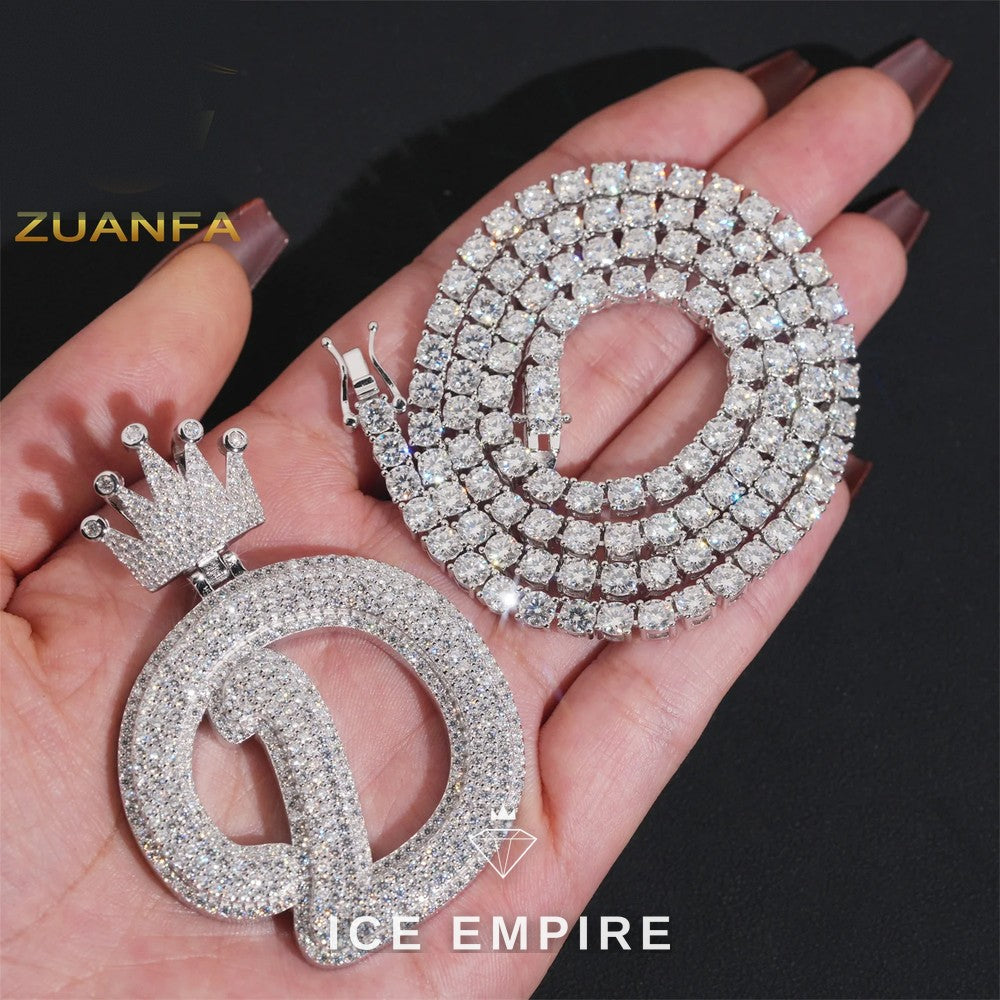 Iced Out Rose Gold Plated Moissanite Tennis Chain