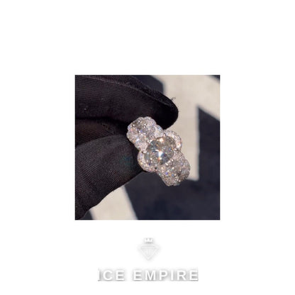 Iced Out 925 Silver Moissanite Ring