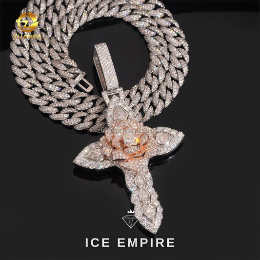 Iced Out Cross Gold Plated Pendant