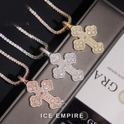 Iced Out Baguette 925 Silver Pendant
