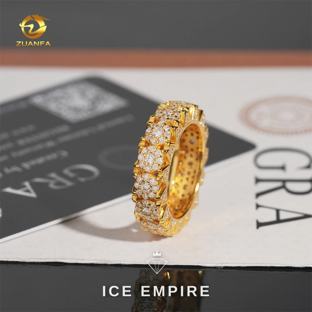 Iced Out Gold Plated Moissanite Ring
