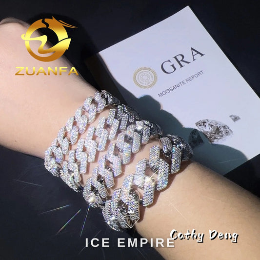 Iced Out Rose Gold Plated Moissanite Cuban Chain