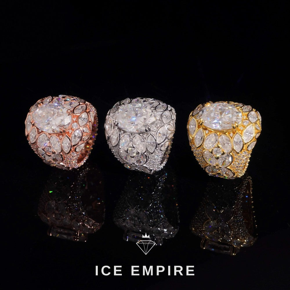 Iced Out 925 Silver Moissanite Ring