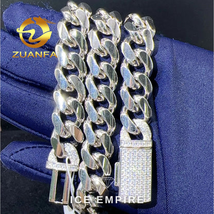 Iced Out Gold Plated Moissanite Cuban Chain