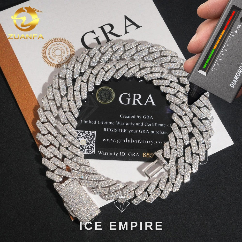 Iced Out Rose Gold Plated Moissanite Cuban Chain