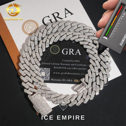 Iced Out Rose Gold Plated Moissanite Cuban Chain