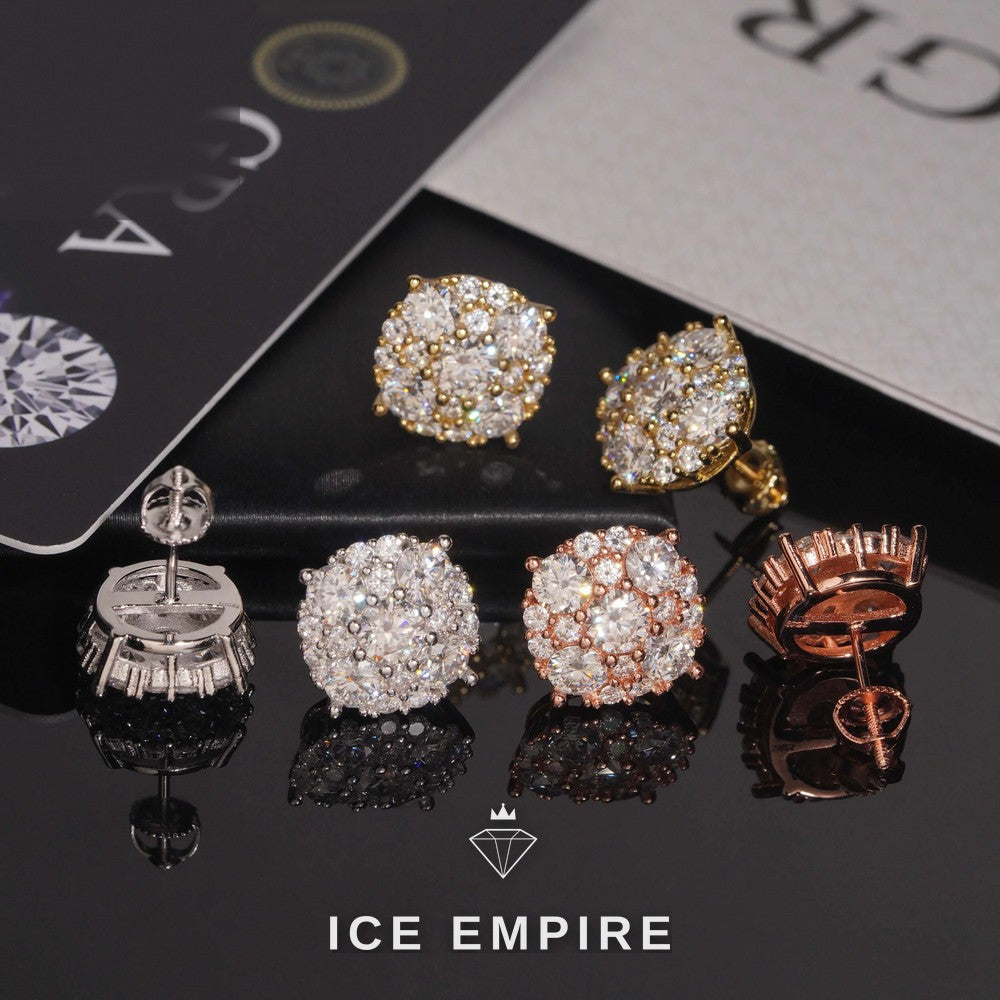 Iced Out 925 Silver Moissanite Earrings