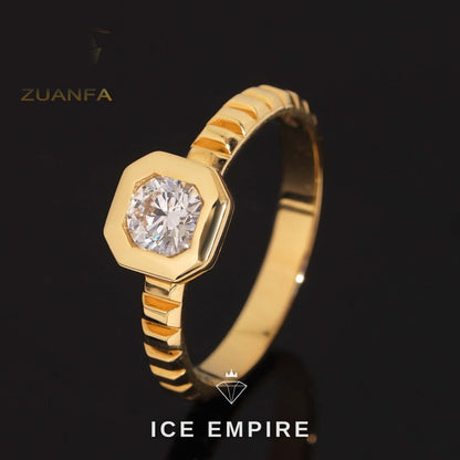 Iced Out 18K Gold Lab Grown Diamond Engagement Ring