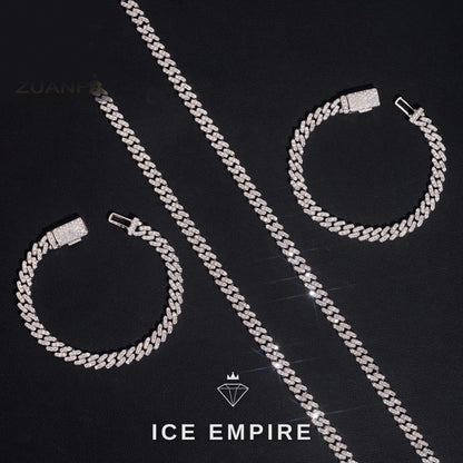 Iced Out 925 Silver Moissanite Cuban Chain