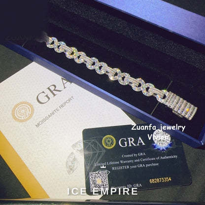 Iced Out Cross Rose Gold Plated Moissanite Cuban Chain