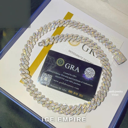 Iced Out Rose Gold Plated Moissanite Cuban Chain