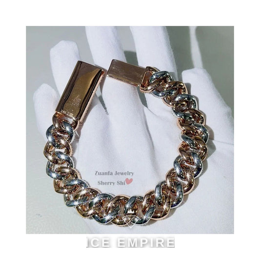 Iced Out 925 Silver Moissanite Cuban Chain
