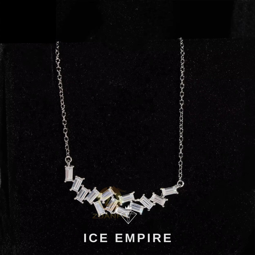 Iced Out Baguette 925 Silver Pendant