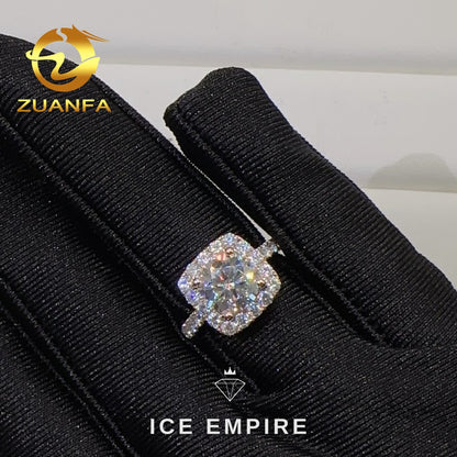 Iced Out Rose Gold Moissanite Wedding Band