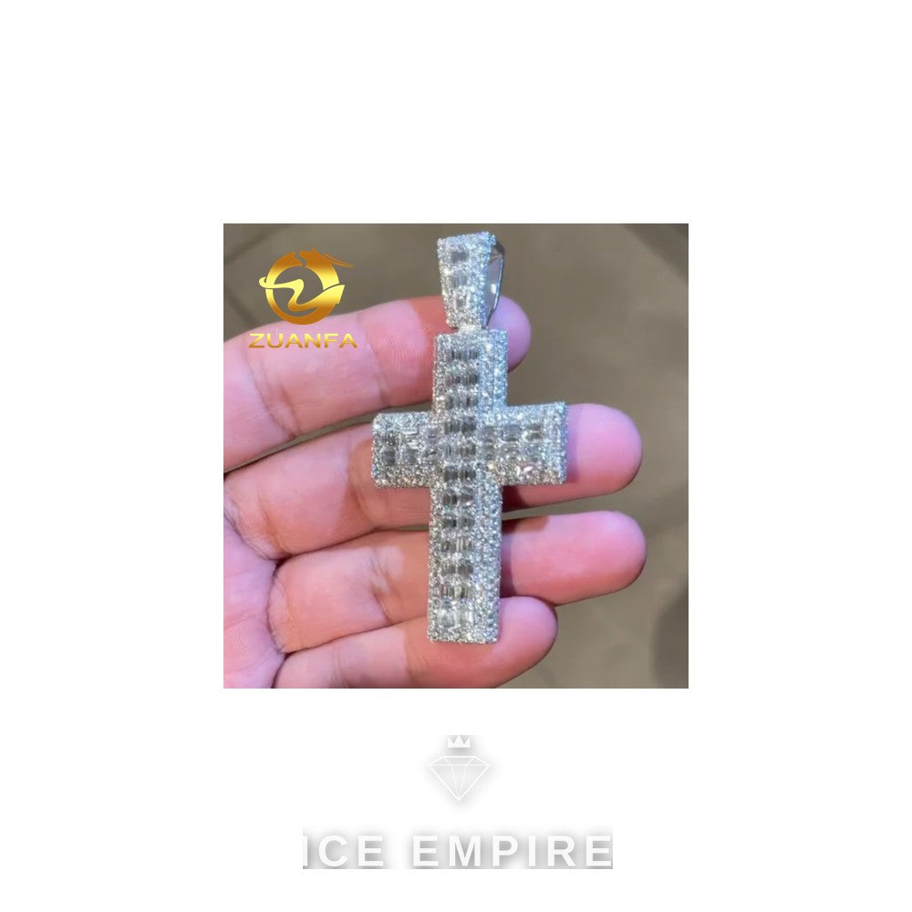 Iced Out Baguette Rose Gold Plated Pendant