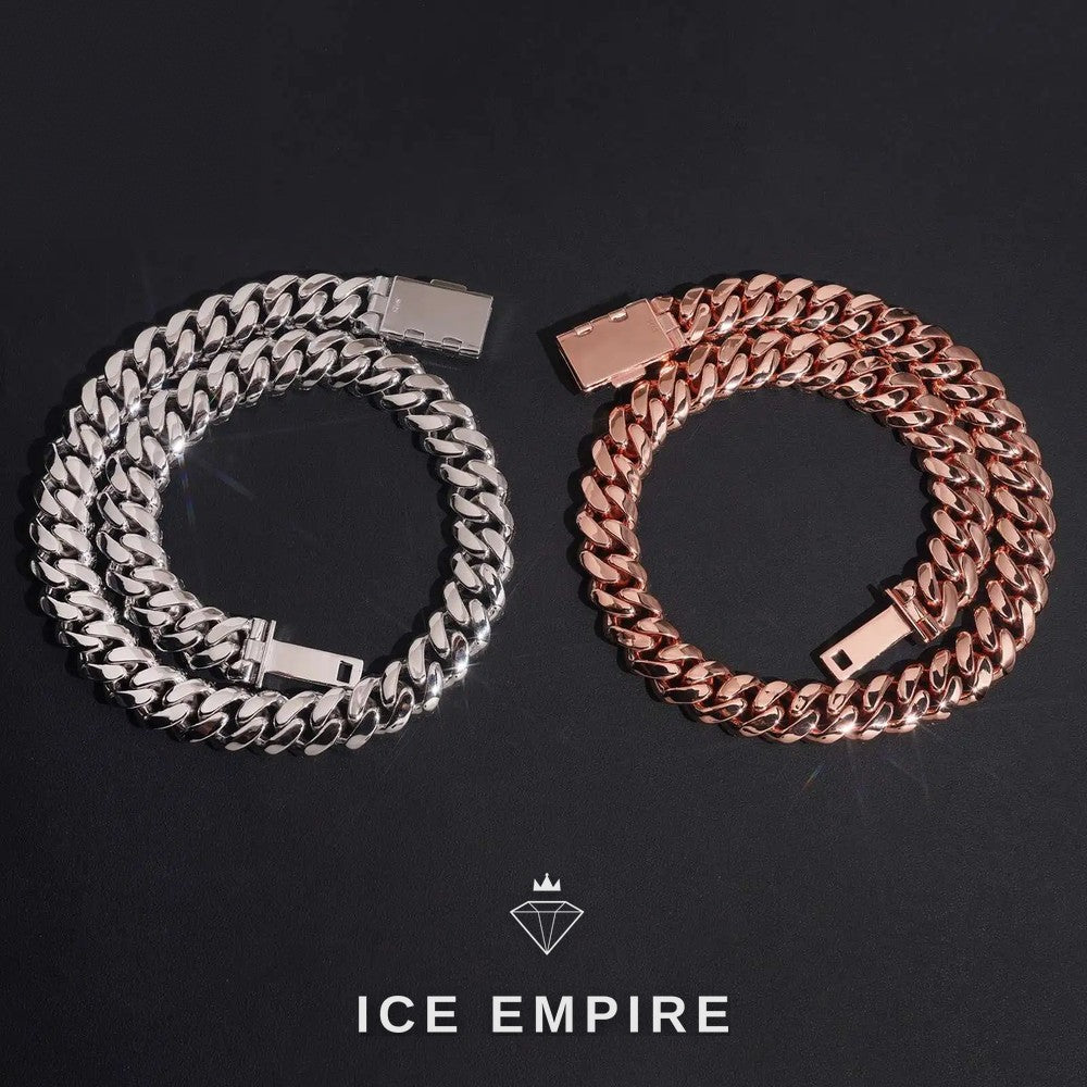 Iced Out Rose Gold Plated Moissanite Cuban Chain