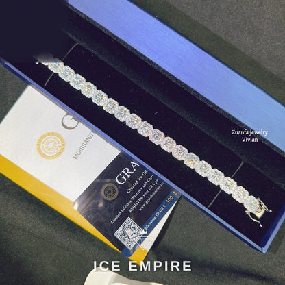 Iced Out Rose Gold Plated Moissanite Bracelet