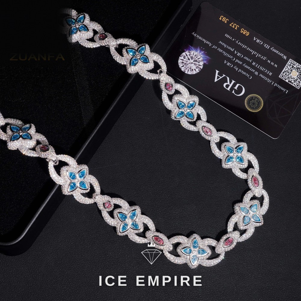 Iced Out Rose Gold Plated Moissanite Cuban Chain