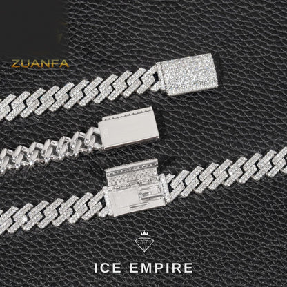 Iced Out Rose Gold Plated Moissanite Cuban Chain