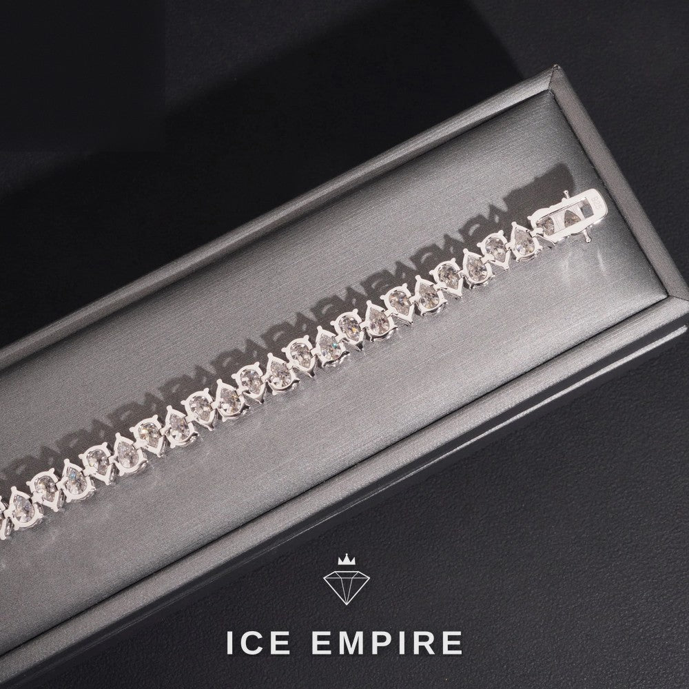 Iced Out 925 Silver Moissanite Tennis Bracelet