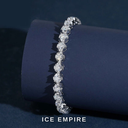 Iced Out 925 Silver Moissanite Tennis Bracelet