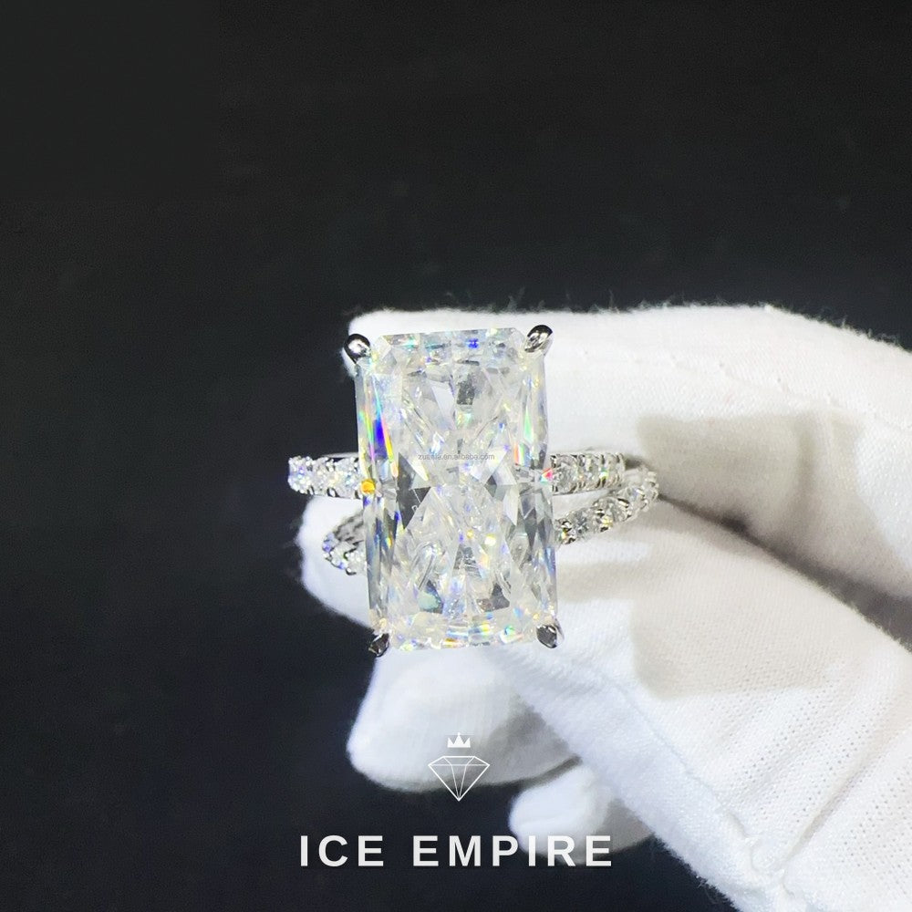 Iced Out 14K Gold Lab Grown Diamond Engagement Ring