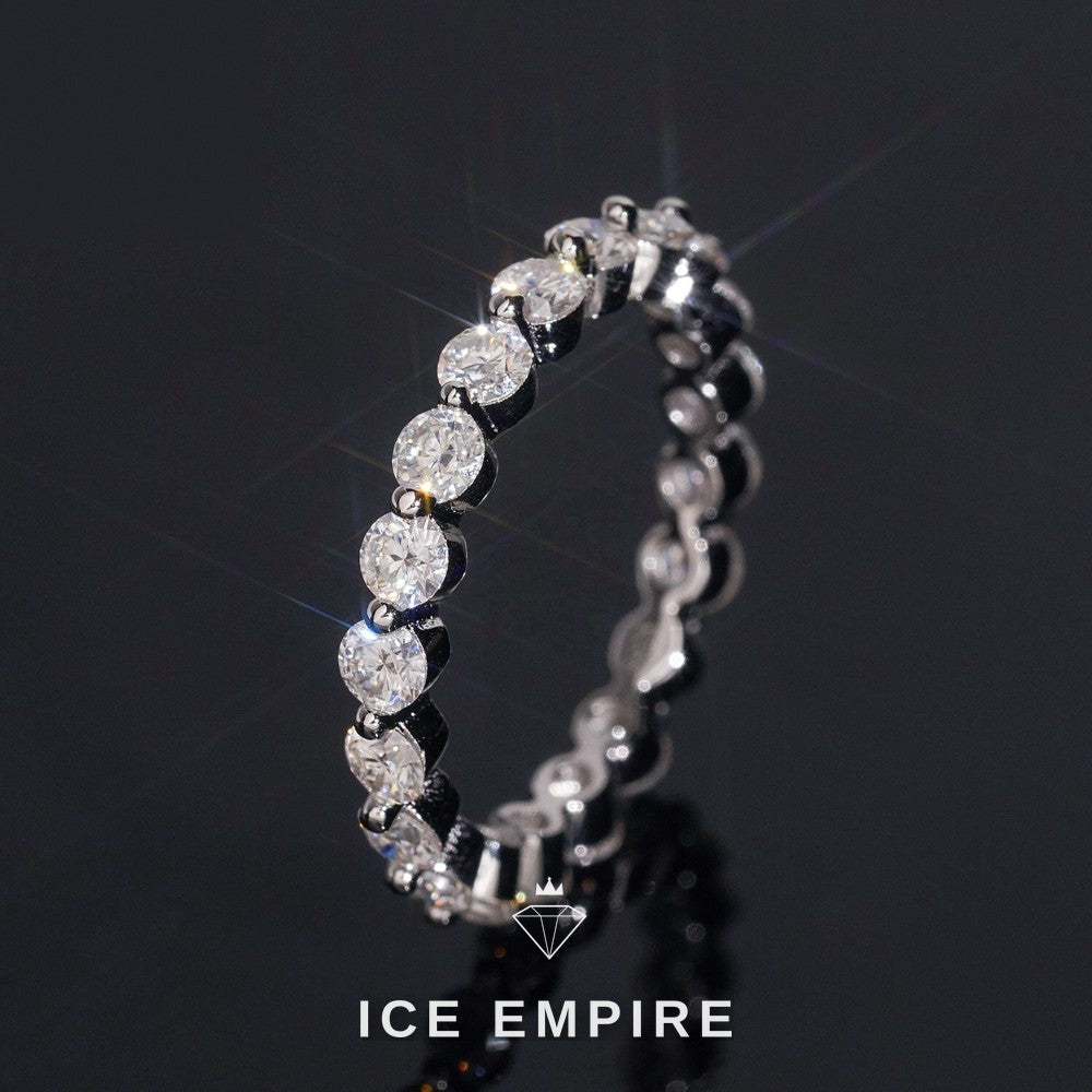 Iced Out 925 Silver Moissanite Ring