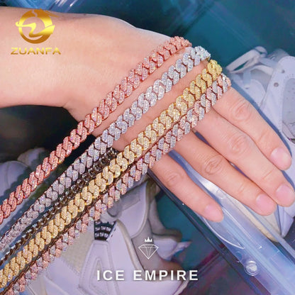 Iced Out Rose Gold Plated Moissanite Cuban Chain